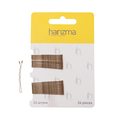 Невидимки Harizma волна (40 мм, 24 шт., коричневые), h10532-04