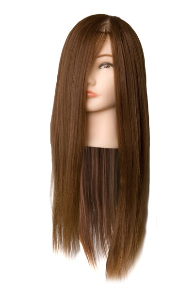 Голова учебная Harizma "шатенка" (волосы: 50% натуральные, 50% нейлоновые, 50 см), h10823