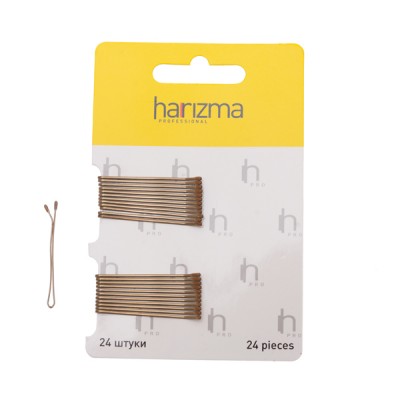 Невидимки Harizma прямые (40 мм, 24 шт., коричневые), h10533-04