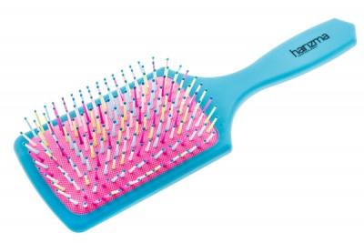 Щетка массажная Harizma Rainbow (широкая, зелёная), h10641-1615