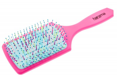 Щетка массажная Harizma Rainbow (широкая, пурпурная), h10641-1616