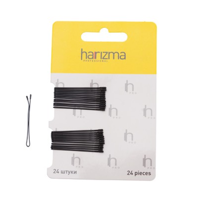 Невидимки Harizma прямые (40 мм, 24 шт., черные), h10533-15