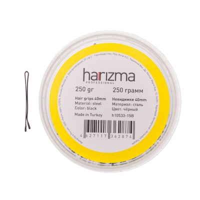 Невидимки Harizma прямые (40 мм, 250 г, черные), h10533-15B