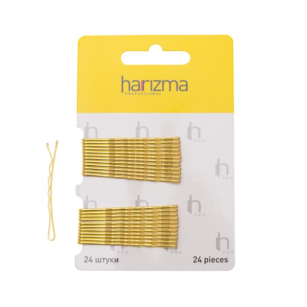 Невидимки Harizma прямые (50 мм, 24 шт., золото), h10534-19