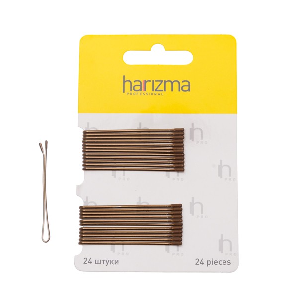 Невидимки Harizma прямые (50 мм, 24 шт., коричневые), h10535-04