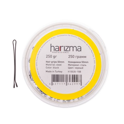 Невидимки Harizma прямые (50 мм, 250 г, черные), h10535-15B