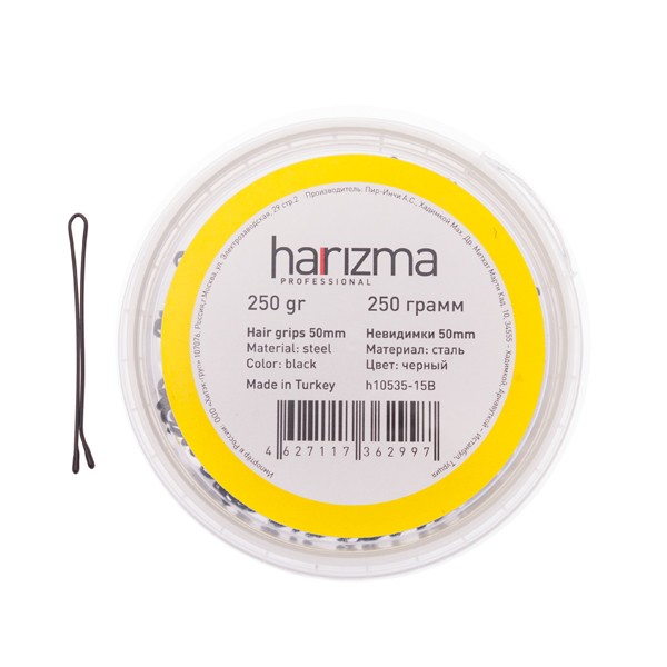 Невидимки Harizma прямые (50 мм, 250 г, черные), h10535-15B