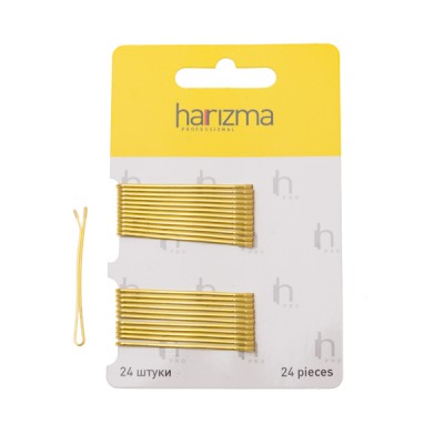 Невидимки Harizma прямые (50 мм, 24 шт., золото), h10535-19