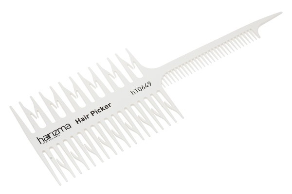 Расческа для мелирования Harizma Hair Picker-2 (22 см, нейлон, белая), h10649