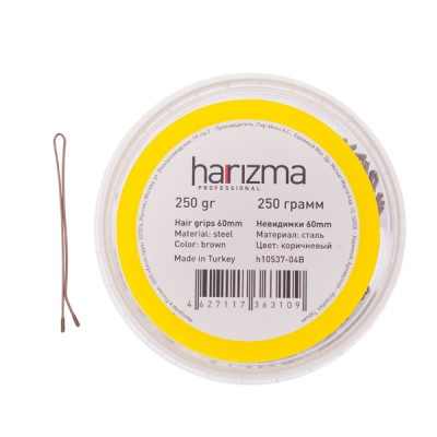 Невидимки Harizma прямые (60 мм, 250 г, коричневые), h10537-04B