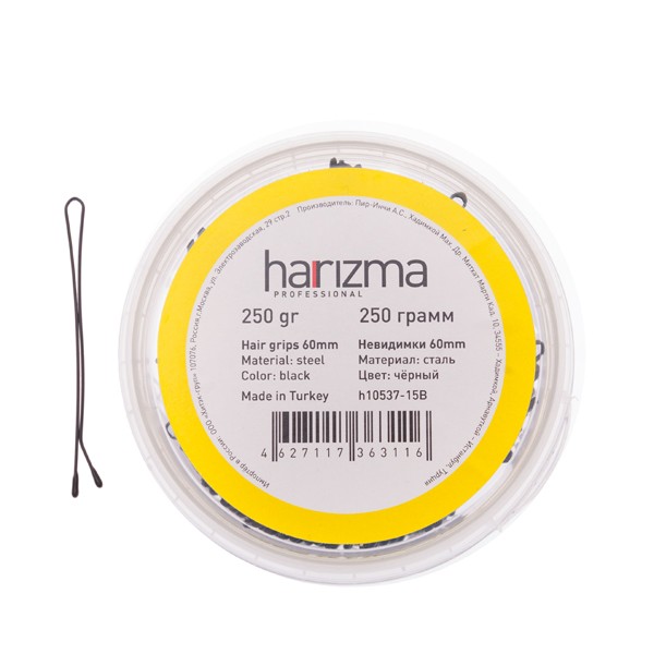 Невидимки Harizma прямые (60 мм, 250 г, черные), h10537-15B