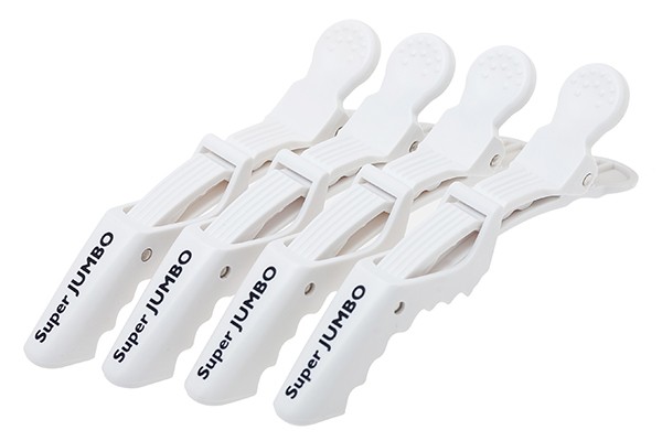 Зажим для волос Harizma Super JUMBO усиленный (14 см, белый, 4 шт), h10986-01