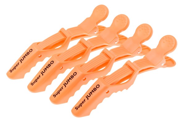 Зажим для волос Harizma Super JUMBO усиленный (14 см, оранжевый, 4 шт), h10986-09
