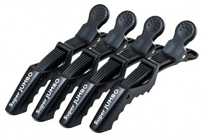 Зажим для волос Harizma Super JUMBO усиленный (14 см, черный, 4 шт), h10986-15