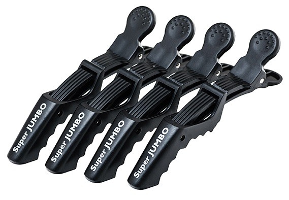 Зажим для волос Harizma Super JUMBO усиленный (14 см, черный, 4 шт), h10986-15