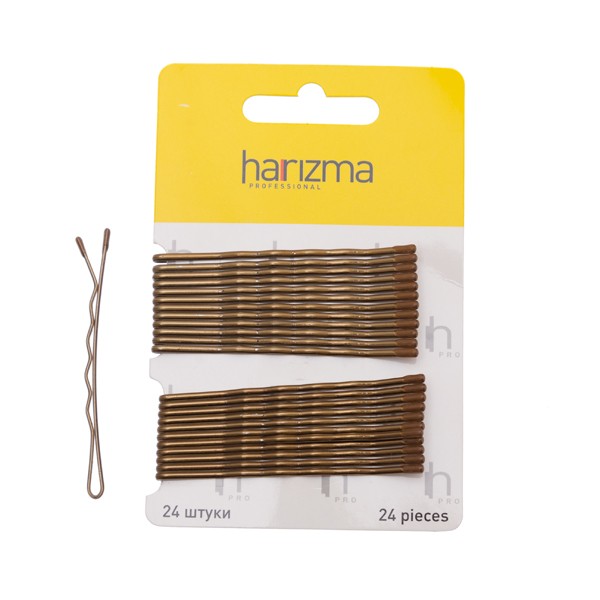 Невидимки Harizma волна (70 мм, 24 шт., коричневые), h10538-04