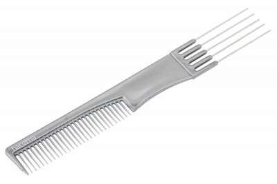 Расческа Harizma с вилкой для начёса (19,5 см, серая), h10655