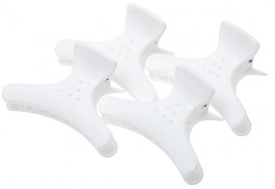 Зажим-бабочка для волос Harizma усиленный (белый, 4 шт), h10988-01