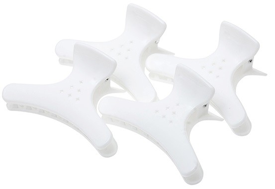 Зажим-бабочка для волос Harizma усиленный (белый, 4 шт), h10988-01