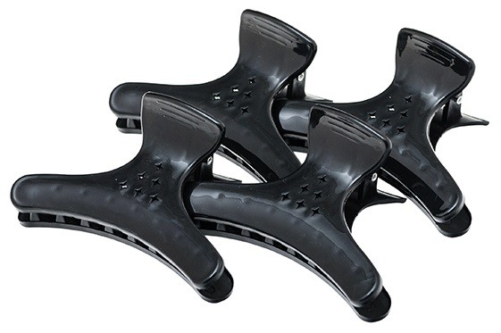 Зажим-бабочка для волос Harizma усиленный (черный, 4 шт), h10988-15