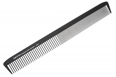 Комбинированная расческа Harizma Carbon Antistatic (22 см, карбон, черная), h10658