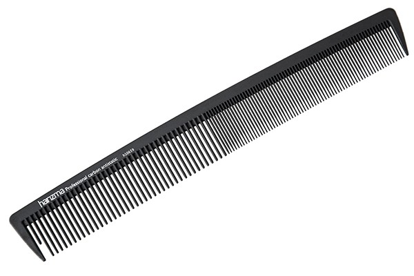 Комбинированная расческа Harizma Carbon Antistatic (21,5 см, карбон, узкая, черная), h10659