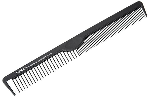 Комбинированная расческа Harizma Carbon Antistatic (21 см, карбон, черная), h10660