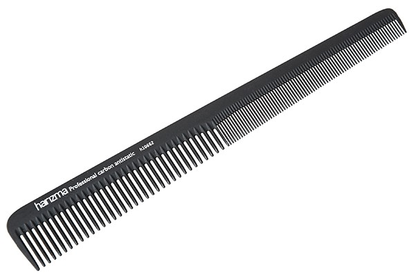 Комбинированная расческа Harizma Carbon Antistatic (17,5 см, карбон, узкая, черная), h10662