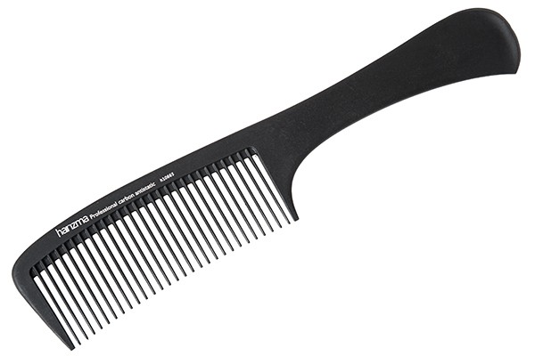 Гребень с ручкой Harizma Carbon Antistatic (22,5 см, карбон, черная), h10665