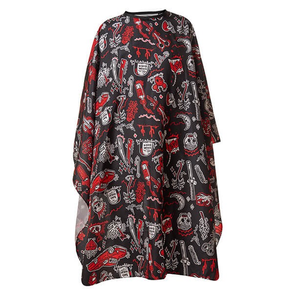 Накидка парикмахерская Harizma "Barber's horror" чёрный (140х160 см), h10889