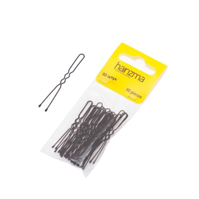 Шпильки Harizma волна (50 мм, 30 шт., черные), h10541-15