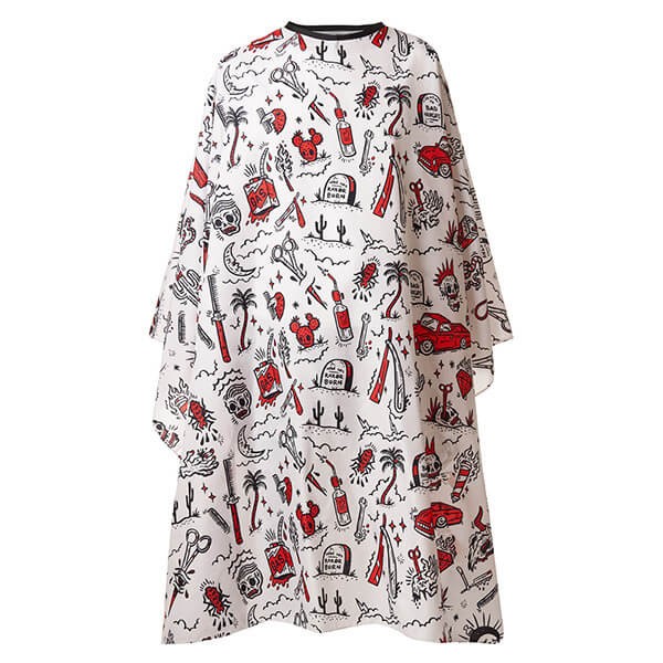 Накидка парикмахерская Harizma "Barber's horror" белый (140х160 см), h10890