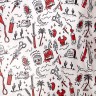 Накидка парикмахерская Harizma "Barber's horror" белый (140х160 см), h10890