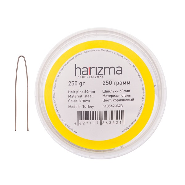 Шпильки Harizma прямые (60 мм, 250 г, коричневые), h10542-04B
