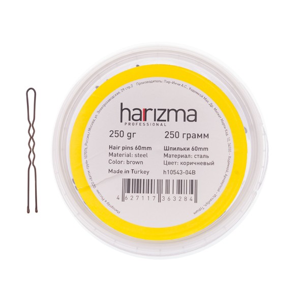 Шпильки Harizma волна (60 мм, 250 г, коричневые), h10543-04B