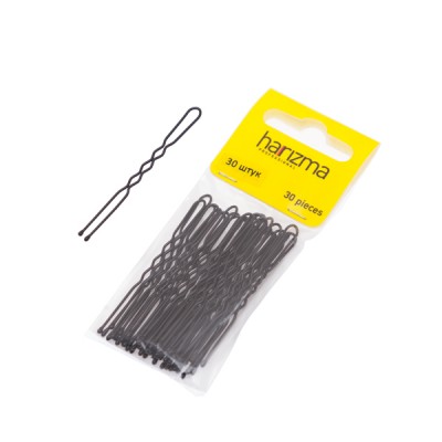 Шпильки Harizma волна (60 мм, 30 шт., черные), h10543-15