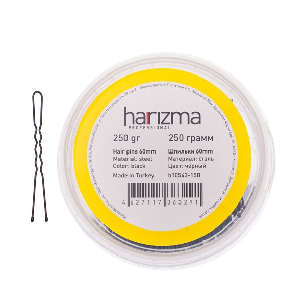 Шпильки Harizma волна (60 мм, 250 г, черные), h10543-15B