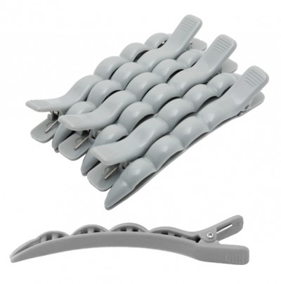 Зажим для волос Harizma (10 см, серый, 6 шт),  h10901-02