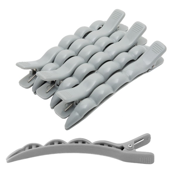 Зажим для волос Harizma (10 см, серый, 6 шт),  h10901-02