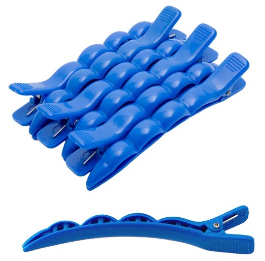 Зажим для волос Harizma (10 см, голубой, 6 шт), h10901-06