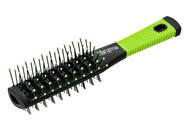Щётка туннельная для волос Harizma Eco Brush (двухсторонняя, черная/зеленая), h10608-16