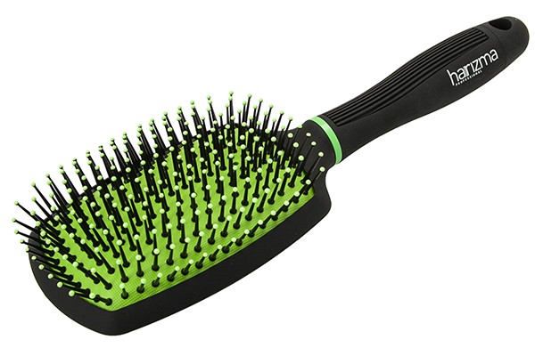 Щётка массажная Harizma ECO brush (большая, черная/зеленая), h10611