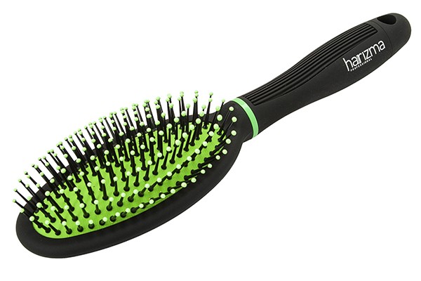 Щётка для волос Harizma ECO brush (овальная, черная/зеленая), h10613