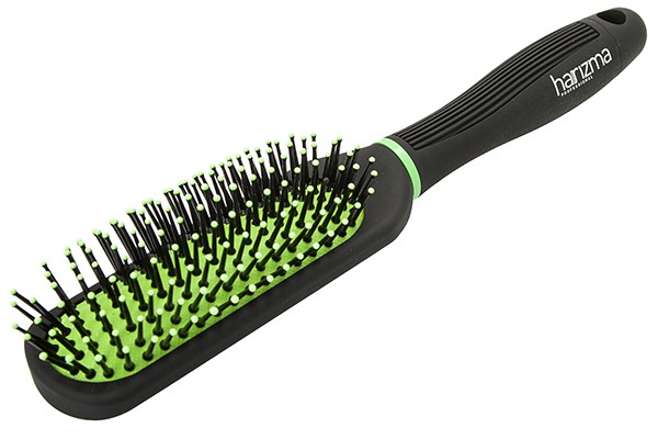 Щётка массажная Harizma ECO brush (узкая, черный/зеленый), h10615